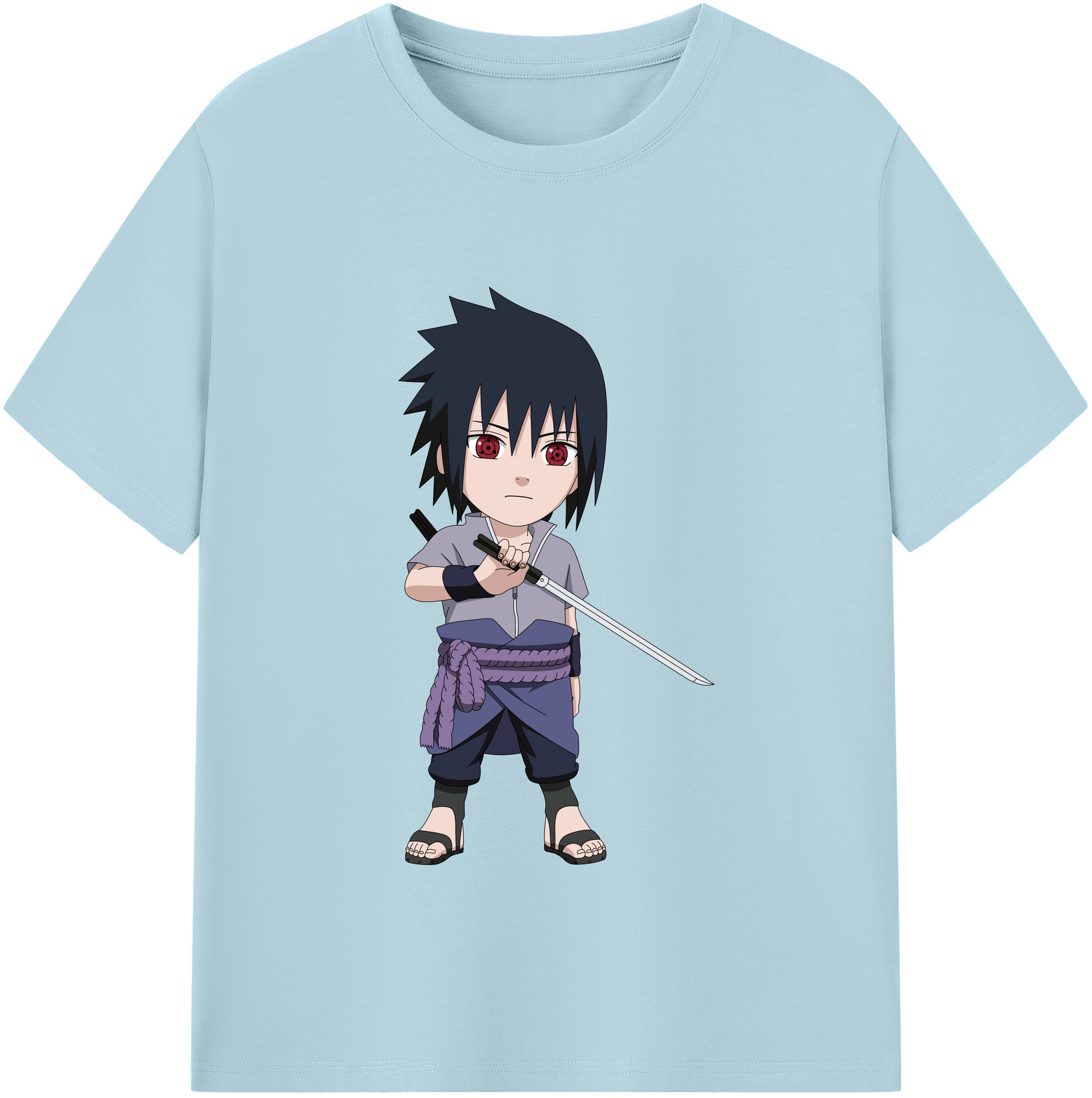 （画像用） NARUTO -ナルト- うちは サスケ Uchiha Sasuke 綿100％半袖Tシャツ（フロントプリント）